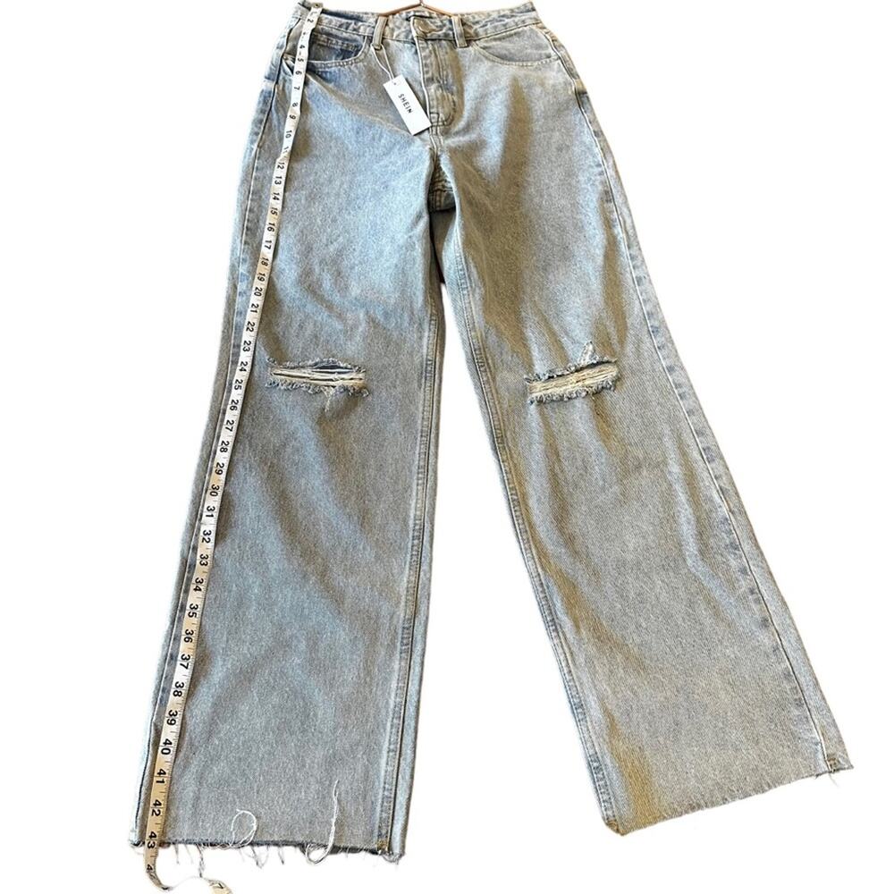 Shein high waisted mom jeans light  Wash Jeans size 29 new with tag - Picture 5 of 9